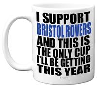 Tasse humoristique en céramique pour les fans de Bristol Rovers - Cadeau de Noël d'anniversaire pour fils, père, frère, oncle, ami, cousin, 325 ml