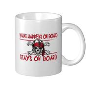 Tasse humoristique pour homme avec inscription « What Happens On Board »