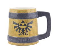 Tasse Hyrule Crest Legend of Zelda - Tasse en Céramique Style Tankard de 600ml, Design Baril en Bois, Parfait pour Gamers & Collectionneurs, Produit Nintendo Officiel, Clair