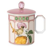 Tasse Idyllia, Porcelaine, Motif imprimé cristal, porte-éventail roi, Rose OS