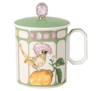 Tasse Idyllia, Porcelaine, Motif imprimé cristal, porte-éventail roi, Verte OS