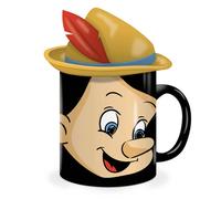 Tasse illustrée peinte à la main en forme de Pinocchio Disney avec couvercle