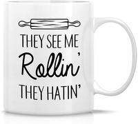 Tasse Ils me voient rouler, ils détestent la nourriture Tasse à cafe | DéPart 2 PièCes Humour Tazza per Tè o Caffè Élégant Coppe Anniversaire Souvenir