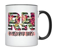 Tasse Infirmière autorisée Life Leopard Print RN Mug CollèGue 2 pièces | Humour Tazzine Caffe Réutilisable Tazza per Tè o Caffè Beau Pere Famille