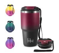 Tasse Isotherme 600ml, Tasse Isolante Premium en Acier Inoxydable, Étanche et Réutilisable, Mug avec Couvercle, sans BPA, Idéale pour Enfant, Adulte, Randonnée, Cyclisme, les Filles, Camping