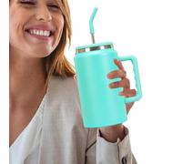 Tasse Isotherme - Acier Inoxydable 304 Double Paroi | Couvercle Résistant Aux Fuites, Paille Et Poignée, Tasse Thermique De Grande Capacité | Garde Les Boissons Chaudes Ou Froides Toute La Journée