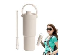 Tasse isotherme de 735 ml - Bouteille d'eau sous vide avec poignée et paille portable pour le sport, la gym, l'école, les activités de plein air