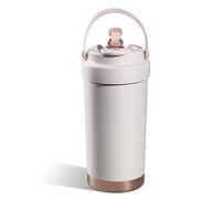 Tasse isotherme en acier inoxydable de 500 ml - Tasse à café intérieure doublée en céramique pour le bureau - Anti-fuite - Intérieur en céramique - Isolation du froid