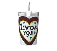 Tasse isotherme en paille conique avec impression « Love Confessions » - Parfait pour une utilisation en salle de sport ou à emporter avec vous