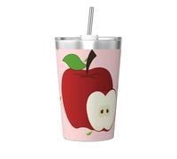 Tasse isotherme en paille conique avec imprimé fruits rouges de dessin animé, parfait pour une utilisation en salle de sport ou à emporter avec vous