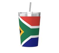 Tasse isotherme en paille conique imprimée drapeau de l'Afrique du Sud, parfaite pour une utilisation en salle de sport ou à emporter avec vous