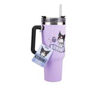 Paladone Tasse isotherme Kuromi 900 ml Violet avec paille et poignée – Licence officielle Sanrio