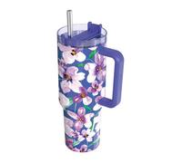 Tasse isotherme - Quokka Stream - Flower Dusk - 1200 ml - Acier inoxydable - Paille réutilisable