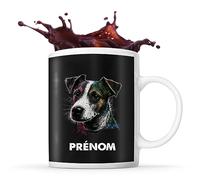 Tasse Jack Russell Style Street Art Prénom Nom Personnalisable | Mug Café Thé Idée Cadeau Personnalisé Homme Femme Original pour propriétaire de chien