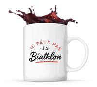 Tasse Je peux pas j’ai biathlon | Mug | Idée Tasse Personnalisable Cadeau Anniversaire Fête Original Famille Travail Départ Collègue Retraite Noël.