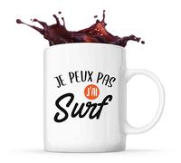 Tasse Je peux pas j’ai surf | Mug | Idée Tasse Personnalisable Cadeau Anniversaire Fête Original Famille Travail Départ Collègue Retraite Noël.