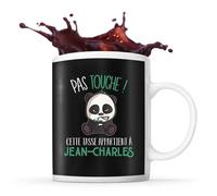 Tasse Jean-Charles Pas Touche Panda Mug Prénom Cadeau Anniversaire Humour