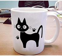 Tasse Jiji le chat - Tasse Studio Ghibli pour amoureux des chats, 325 ml, céramique blanche
