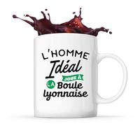 Tasse L’homme idéal joue à la boule lyonnaise | Mug | Idée Tasse Personnalisable Cadeau Anniversaire Fête Original Famille Travail Départ Collègue Retraite Noël.