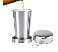 Tasse Légère En Acier Inoxydable | Tasse D'eau De Camping Portable | TasseDe Voyage Avec Couvercle | TasseCompacte En Acier Inoxydable Pour Sac À Dos, Aventure En Plein Air, Randonnée Pique-