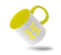 Tasse Lettre monogramme initiale H en mosaïque jaune Mug NoëL Lot de | 2-330ml Robuste Tasses Léger Tasses A Cafe Naissance Maison