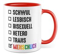 Tasse LGBTQ cadeau gay, lesbienne, bisexuel, hétéro, trans, humain, tasse à café fierté arc-en-ciel, diversité amour, humour, bureau, idée cadeau partenaire, petite amie, ami avec inscription amusante