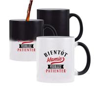 Tasse Magique Bientôt Mamie | Mug qui change couleur avec la chaleur | Idée Cadeau Grand-Mère Humour Original Noël Anniversaire Famille Drôle Fête des Grands-Mères