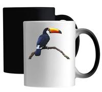 Tasse magique en céramique blanche avec bec de quille toucan perroquet oiseau