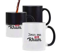 Tasse Magique J’peux pas j’ai rhum | Mug | Idée Tasse Personnalisable qui change de couleur Cadeau Anniversaire Fête Original Famille Travail Départ Collègue Retraite Noël.