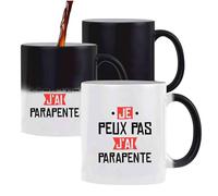 Tasse Magique Je peux pas j’ai parapente | Mug | Idée Tasse Personnalisable qui change de couleur Cadeau Anniversaire Fête Original Famille Travail Départ Collègue Retraite Noël.