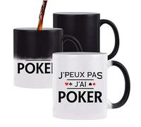 Tasse Magique J'peux Pas j'ai Poker | Mug qui change couleur avec la chaleur | Idée Cadeau Jeu Cartes Casino Humour Original Drôle Bluff