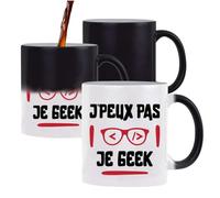 Tasse Magique J'peux pas je Geek | Mug qui change couleur avec la chaleur | Idée Cadeau Gamer Humour Jeu Vidéo Drôle Original