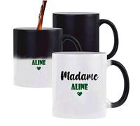Tasse Magique Madame Aline - Mug - Idée Tasse Personnalisable Cadeau Anniversaire Fête Original Famille Travail Départ Collègue Retraite Noël. (Vert)