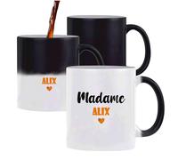 Tasse Magique Madame Alix - Mug - Idée Tasse Personnalisable Cadeau Anniversaire Fête Original Famille Travail Départ Collègue Retraite Noël. (Orange)