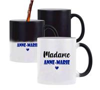 Tasse Magique Madame Anne-Marie - Mug - Idée Tasse Personnalisable Cadeau Anniversaire Fête Original Famille Travail Départ Collègue Retraite Noël. (Bleu)