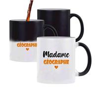 Tasse Magique Madame Géographe - Mug - Idée Tasse Personnalisable Cadeau Anniversaire Fête Original Famille Travail Départ Collègue Retraite Noël. (Orange)