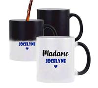 Tasse Magique Madame Jocelyne - Mug - Idée Tasse Personnalisable Cadeau Anniversaire Fête Original Famille Travail Départ Collègue Retraite Noël. (Bleu)