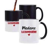 Tasse Magique Madame la banquière - Mug - Idée Tasse Personnalisable Cadeau Anniversaire Fête Original Famille Travail Départ Collègue Retraite Noël. (Rouge)