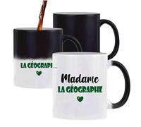 Tasse Magique Madame la géographe - Mug - Idée Tasse Personnalisable Cadeau Anniversaire Fête Original Famille Travail Départ Collègue Retraite Noël. (Vert)