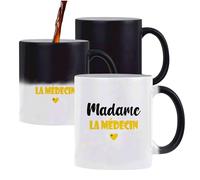 Tasse Magique Madame la médecin - Mug - Idée Tasse Personnalisable Cadeau Anniversaire Fête Original Famille Travail Départ Collègue Retraite Noël. (Jaune)