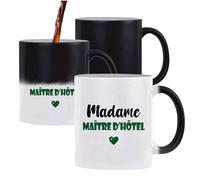 Tasse Magique Madame Maître d'hôtel - Mug - Idée Tasse Personnalisable Cadeau Anniversaire Fête Original Famille Travail Départ Collègue Retraite Noël. (Vert)