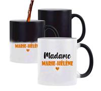 Tasse Magique Madame Marie-Hélène - Mug - Idée Tasse Personnalisable Cadeau Anniversaire Fête Original Famille Travail Départ Collègue Retraite Noël. (Orange)