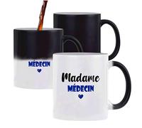 Tasse Magique Madame Médecin - Mug - Idée Tasse Personnalisable Cadeau Anniversaire Fête Original Famille Travail Départ Collègue Retraite Noël. (Bleu)