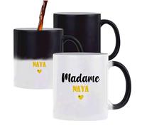 Tasse Magique Madame Naya - Mug - Idée Tasse Personnalisable Cadeau Anniversaire Fête Original Famille Travail Départ Collègue Retraite Noël. (Jaune)