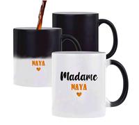 Tasse Magique Madame Naya - Mug - Idée Tasse Personnalisable Cadeau Anniversaire Fête Original Famille Travail Départ Collègue Retraite Noël. (Orange)