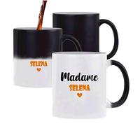 Tasse Magique Madame Selena - Mug - Idée Tasse Personnalisable Cadeau Anniversaire Fête Original Famille Travail Départ Collègue Retraite Noël. (Orange)