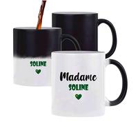 Tasse Magique Madame Soline - Mug - Idée Tasse Personnalisable Cadeau Anniversaire Fête Original Famille Travail Départ Collègue Retraite Noël. (Vert)