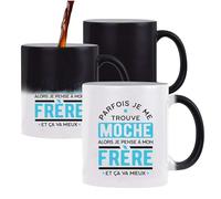 Tasse Magique Parfois Je Me Trouve Moche Frère | Mug qui change couleur avec la chaleur | Idée Cadeau Frère Humour Original Noël Anniversaire Fête Famille Amour