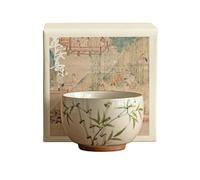 Tasse maîtresse asperges vertes en céramique peinte à la main 110 ml - Chinois rétro Kung Fu - Asperges vertes [boîte]