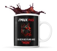 Tasse Malinois Cool Lunette de soleil Prénom Nom Personnalisable | Mug Café Thé Idée Cadeau Personnalisé Homme Femme Original pour propriétaire de chien